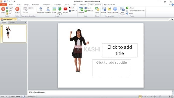 Giao diện Phần mềm Adobe presenter