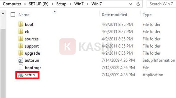 Chuyển file cài đặt Windows 7