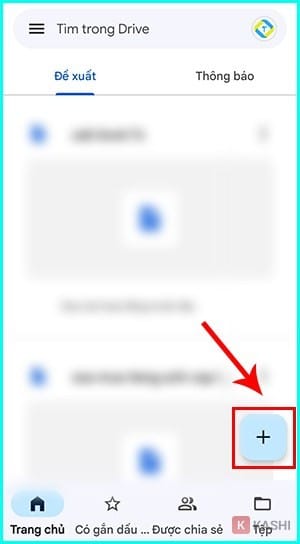 Nút thêm mới trên Google Drive