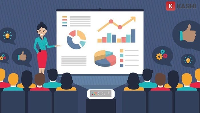 Giao diện PowerPoint với một bài thuyết trình đang được mở
