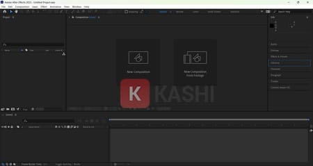 Giao diện phần mềm Adobe After Effects 2023