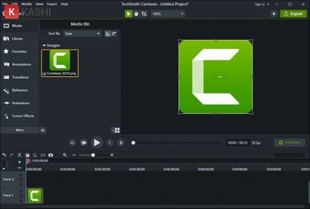 Giao diện camtasia 2025 cho máy tính