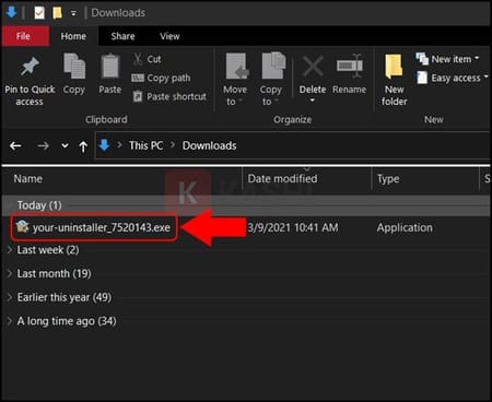 Nhấp đúp chuột vào file cài đặt Your Uninstaller