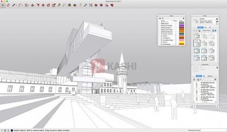 Giao diện mô hình của Sketchup 2016
