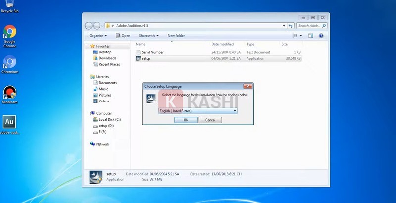 Chạy file Setup