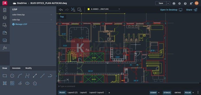 Giao diện phần mềm Autocad 2023