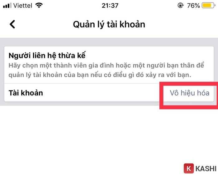 Nhấn “ Vô hiệu hóa”