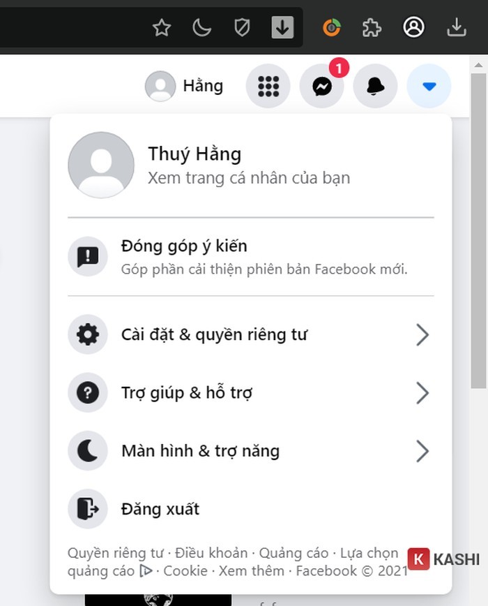 Chọn “ cài đặt &amp; quyền riêng tư”
