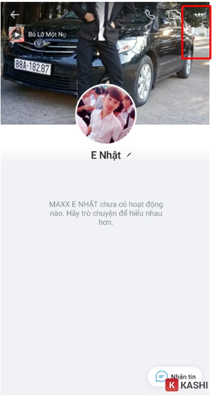 Mở menu thông tin trên Zalo