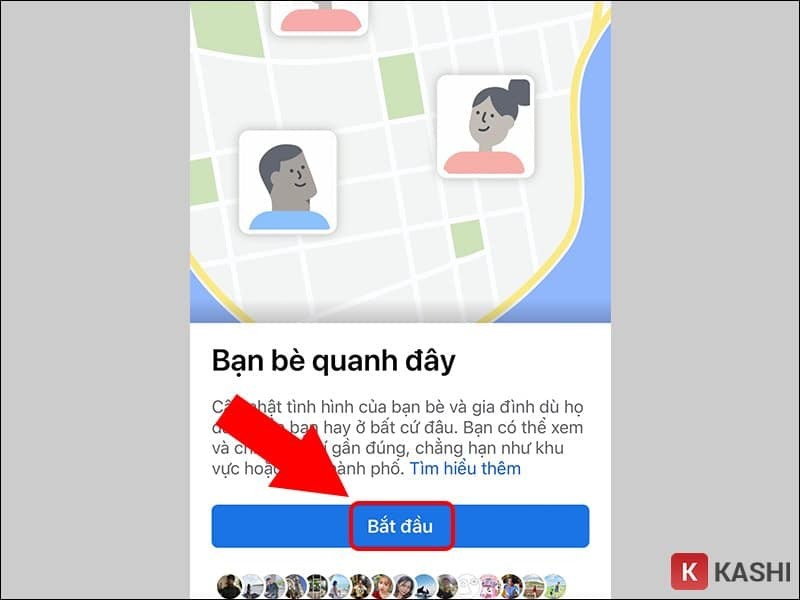 “Bắt đầu” để tìm bạn bè quanh đây