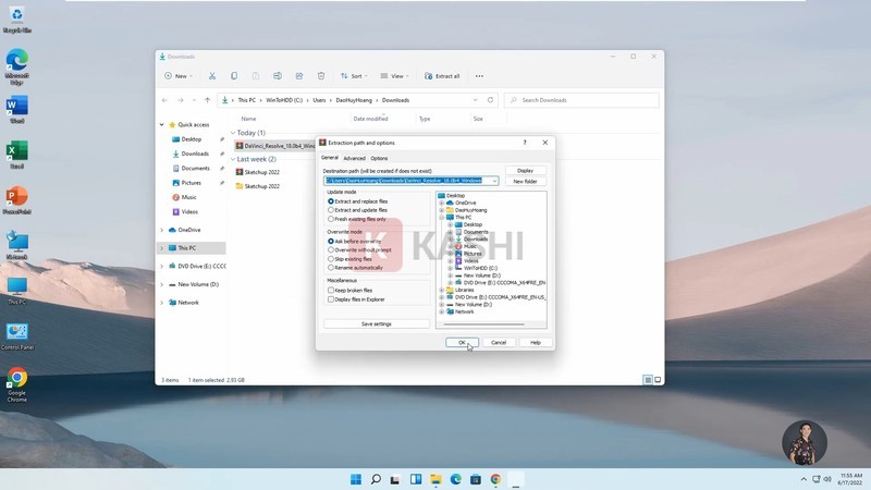 Giải nén file cài đặt
