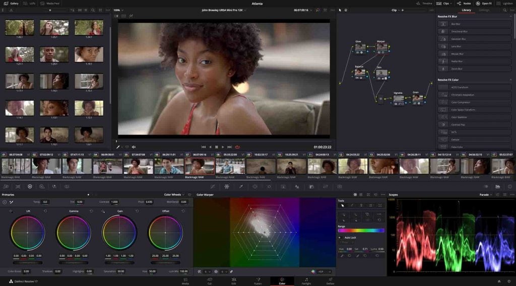 Giao diện DaVinci Resolve Studio 18