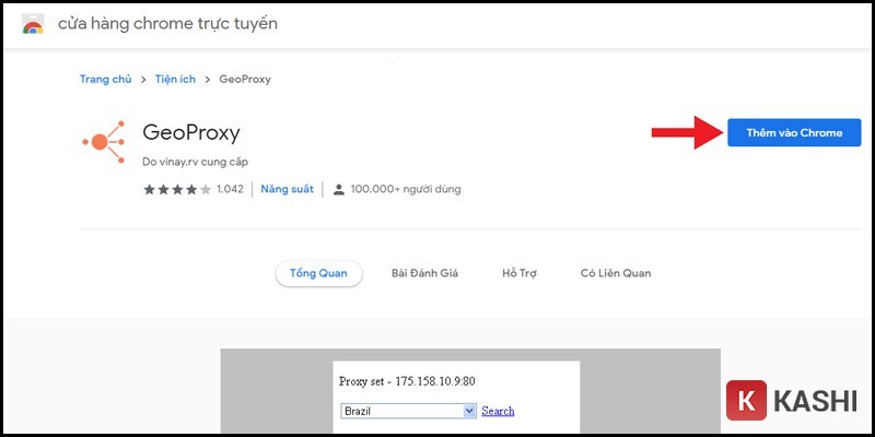 Cài đặt tiện ích GeoProxy trên Chrome