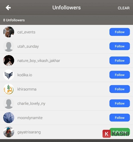 Giao diện ứng dụng Followmeter