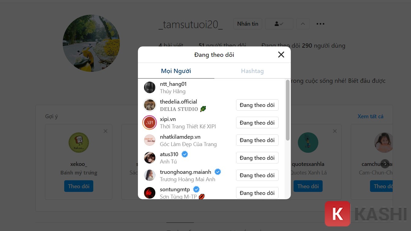 Kiểm tra người theo dõi trên Instagram