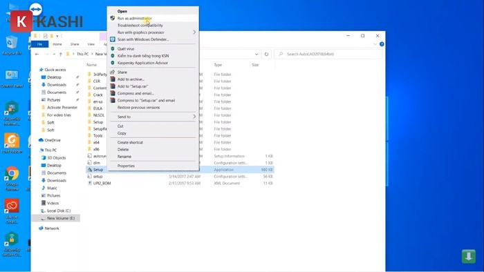 Chạy file Setup