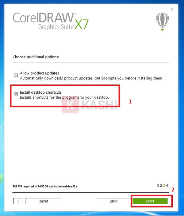 Bỏ dấu tích ô “Allow product updates”