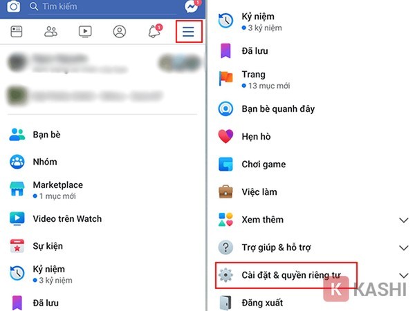 Alt text: Mở ứng dụng Facebook trên điện thoại để khôi phục story