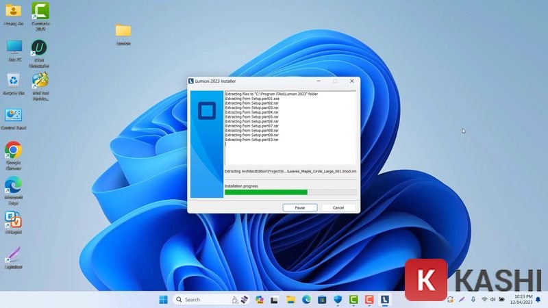 Chờ một lúc cho phần mềm cài đặt