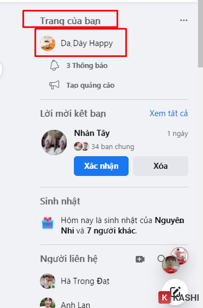 Alt text: Truy cập Fanpage Facebook