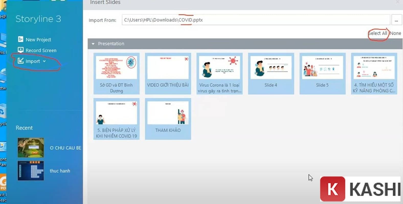 Import powerpoint vào storyline 3