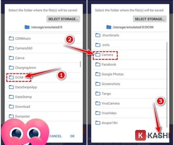 Save the files to a custom location on your device